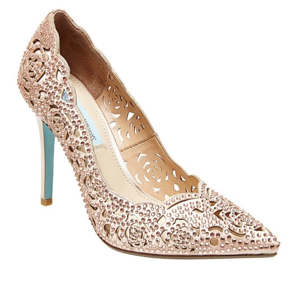 Blue Betsey Johnson SB-Elsa Pumps Heels Blush